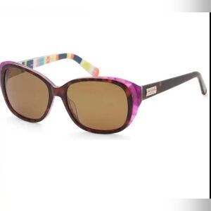kate spade Purple Tortoise Frame Sunglasses with Multicolor Temples